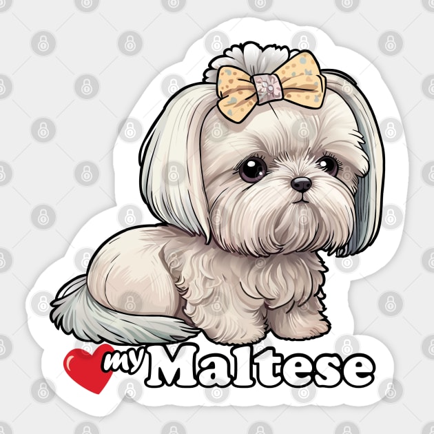 Luv my Maltese Sticker by SquishyKitkat